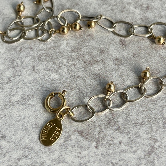 Miguel Ases Gold and Silver Chain Necklace 34” - Picture 9 of 9